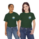 Heavy Cotton T-Shirt with free Canva custom designed logo front and back 