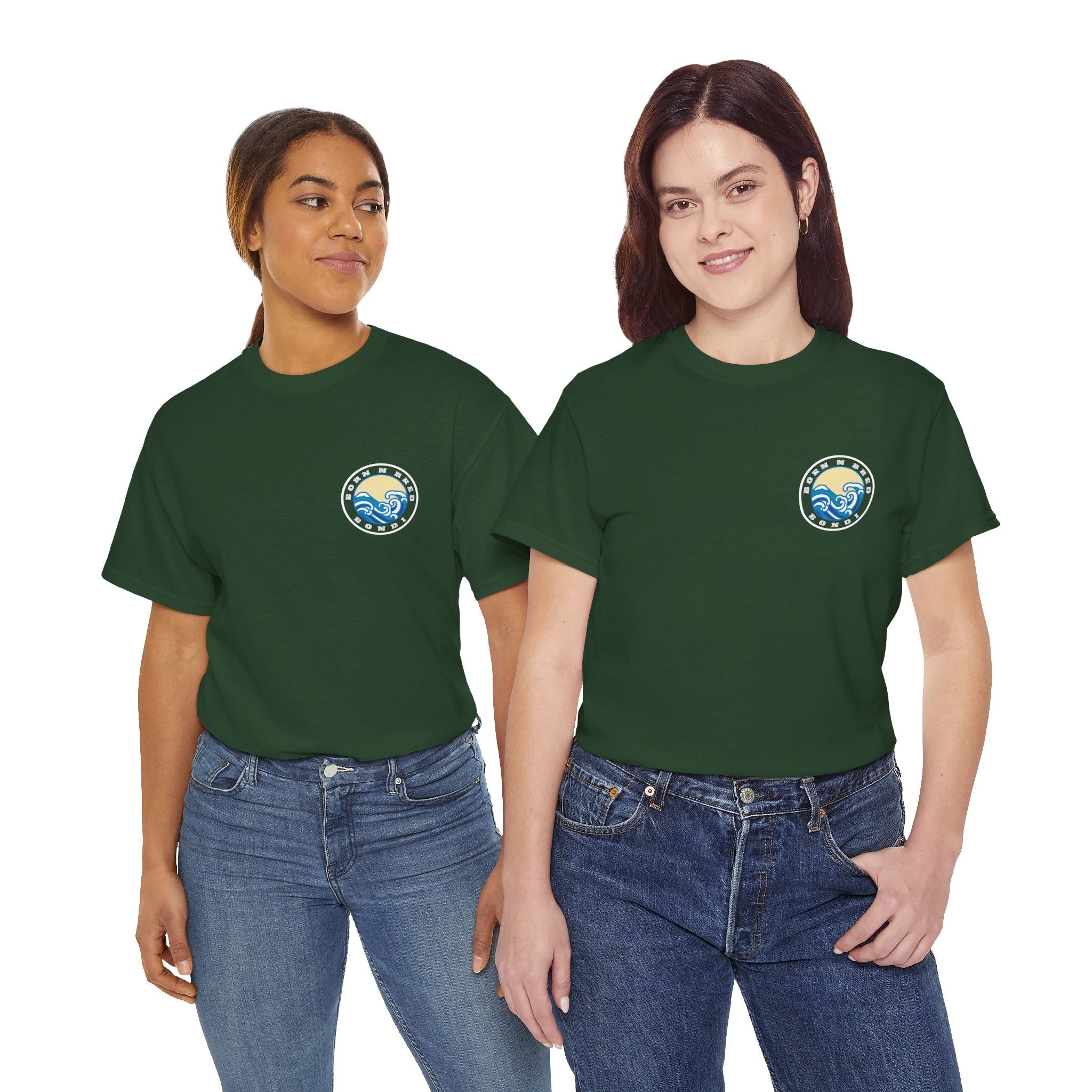 Heavy Cotton T-Shirt with free Canva custom designed logo front and back 