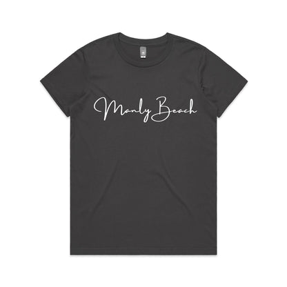 Lost Manly custom logo Manly Beach edition AS Colour Women's Maple Tee - Lost Manly Shop