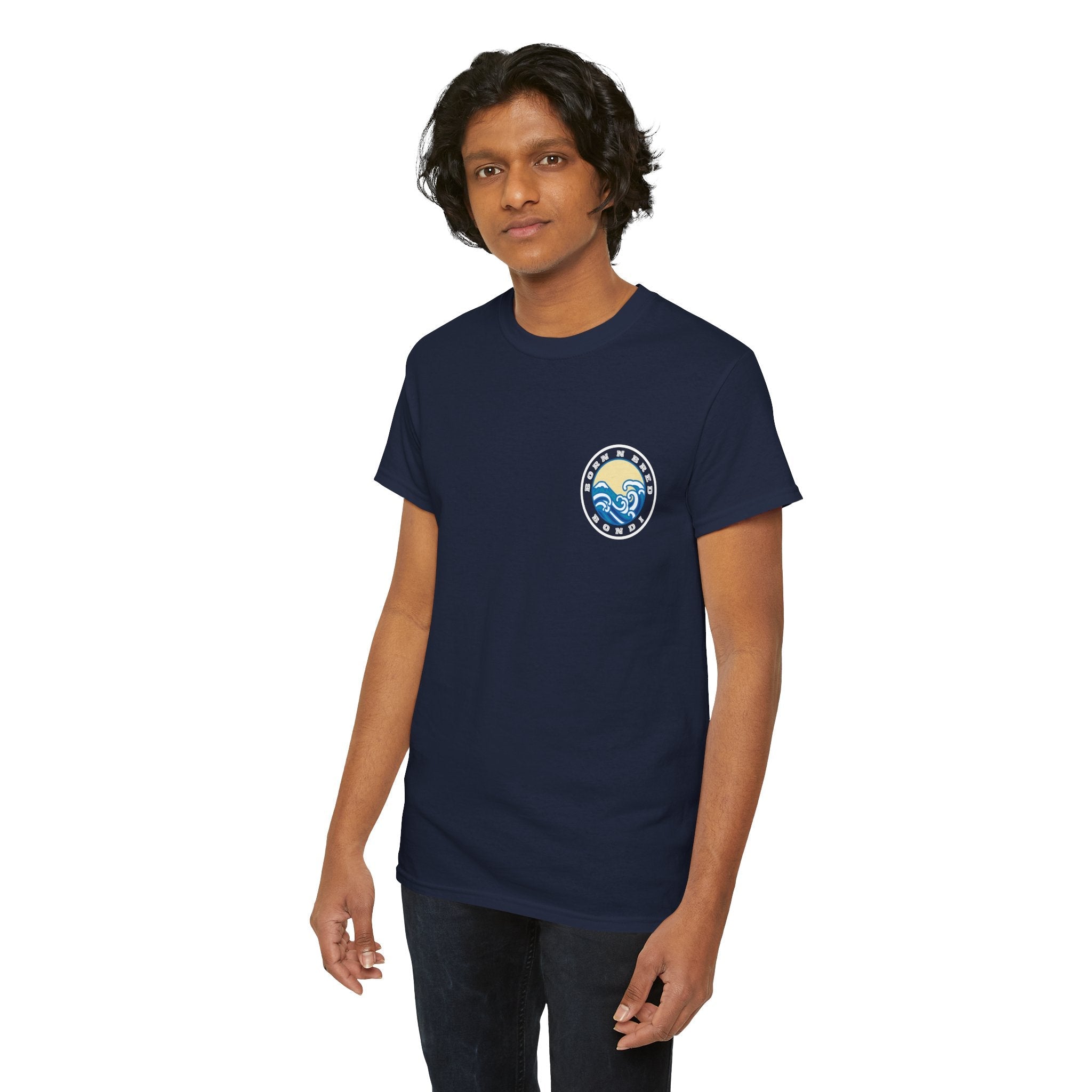 Heavy Cotton T-Shirt with free Canva custom designed logo front and back 