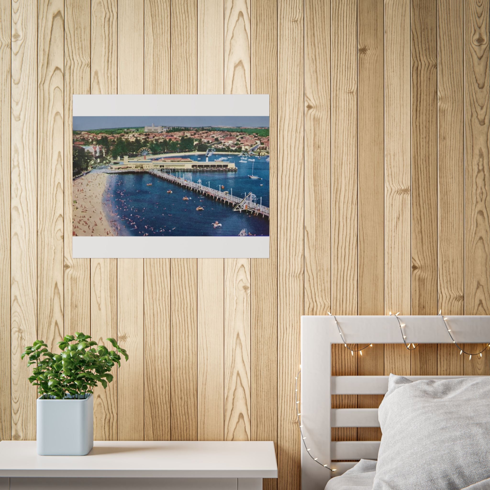 Manly Harbour Pool 1955 Vintage Poster Print Printify