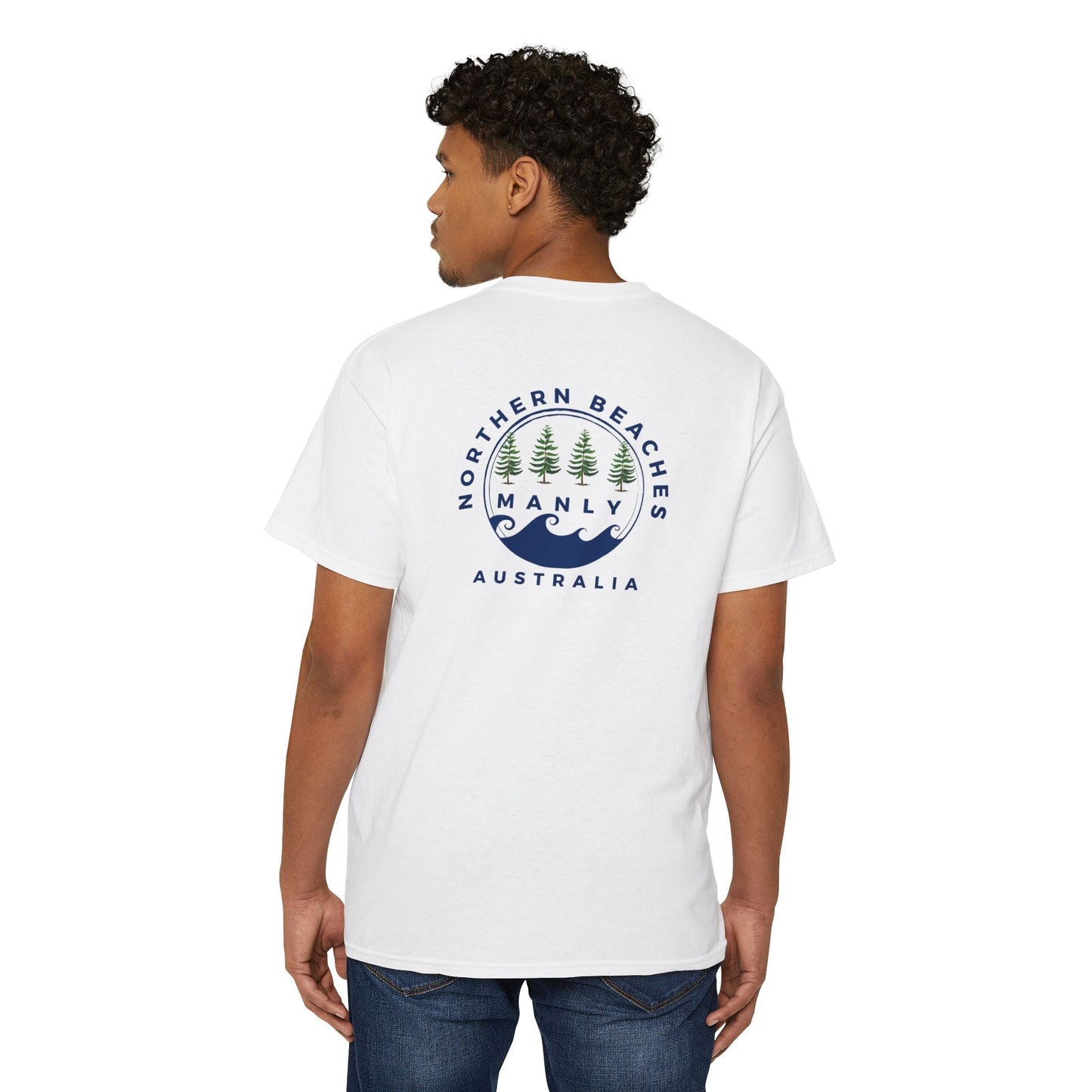 "The Westwood" Northern Beaches Manly Australia 2 different front/back Logos Heavy Cotton Pocket Tee Printify