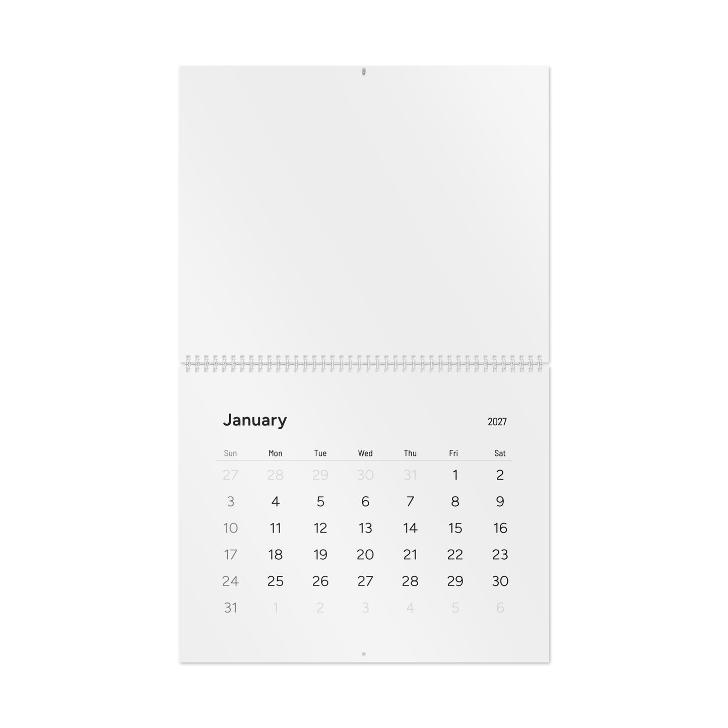 TESTING 2027 Minimal Wall Calendar — Clean Monthly Grid Planner