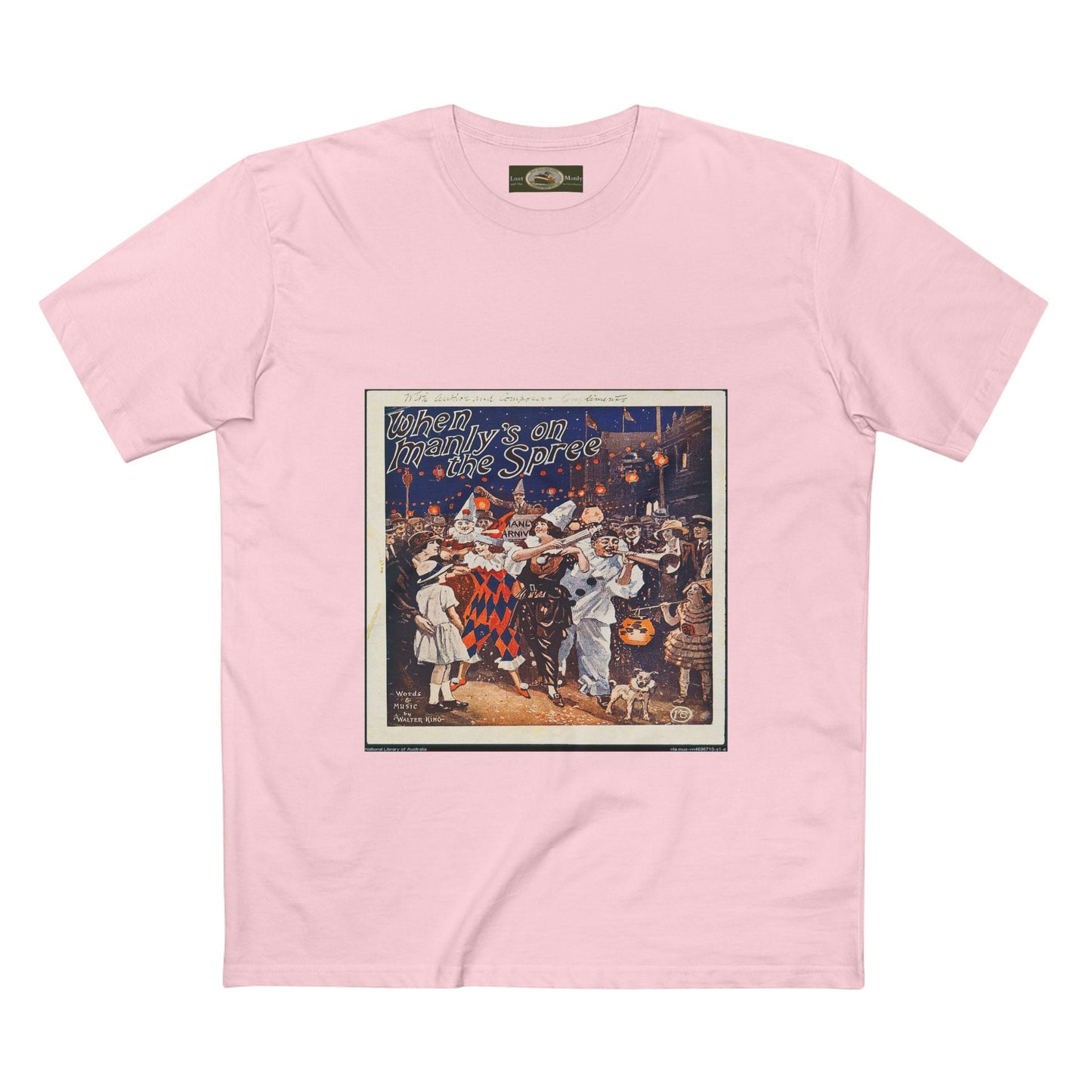 Vintage Manly Mardi Gras Staple Tee Printify