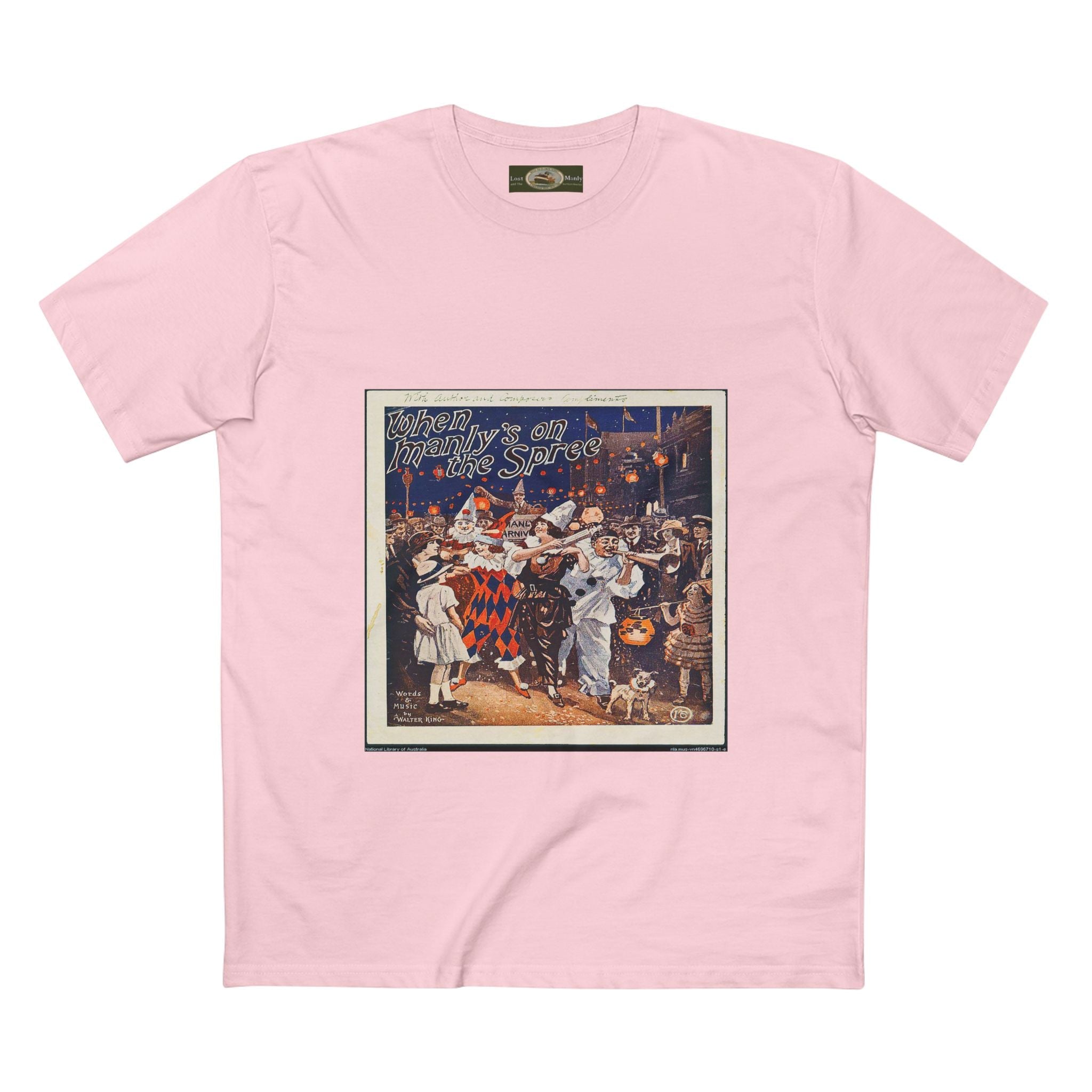 Vintage Manly Mardi Gras Staple Tee Printify