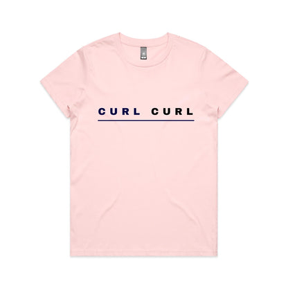 Lost Manly custom logo Curl Curl edition AS Colour Women's Maple Tee - Lost Manly Shop
