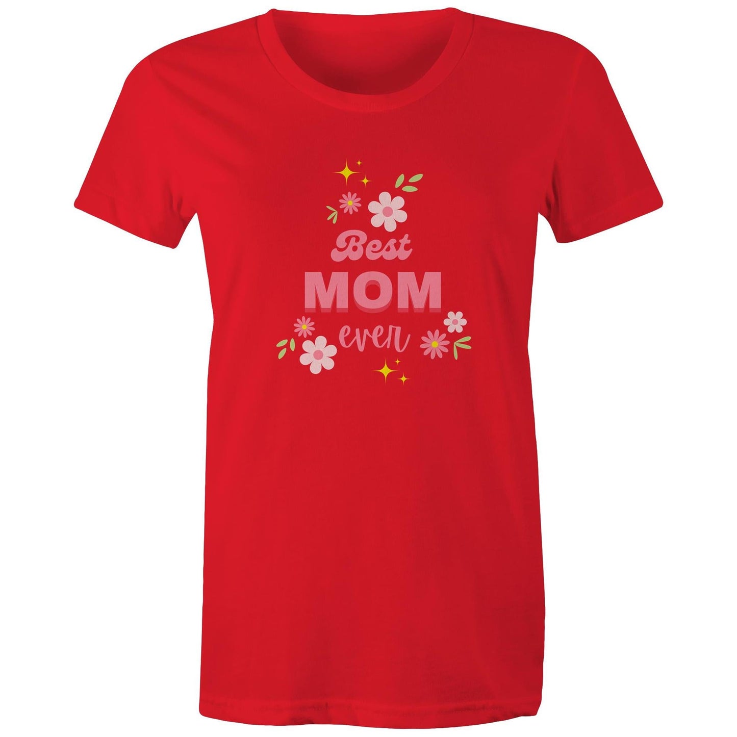 Women's Maple Tee Best Mom Ever Print 