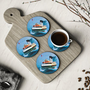 Cork Coasters - 'Dee Why' Manly Ferry Painting by Phil Belbin Artist Printify