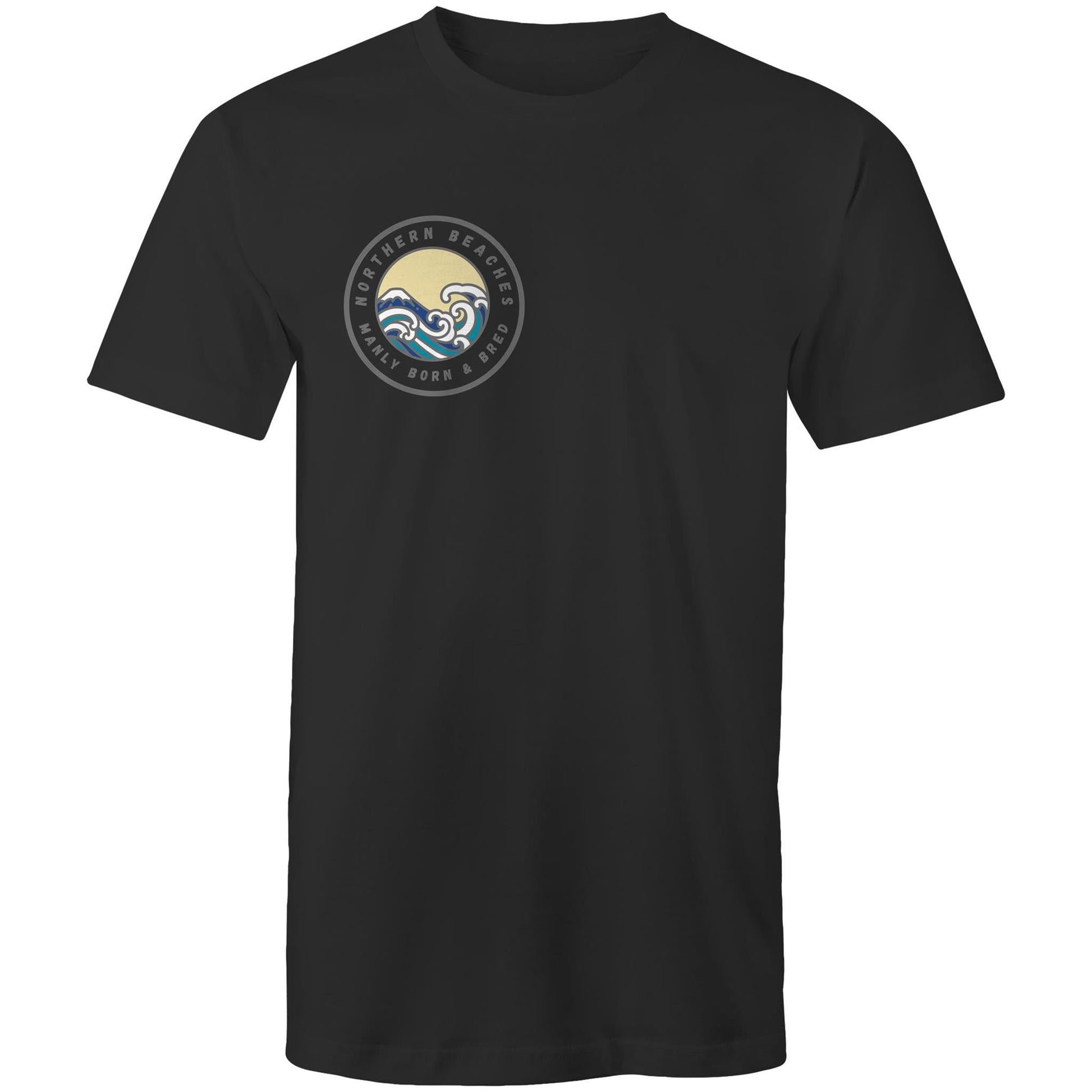 AS Colour Staple - Mens T-Shirt Northern Beaches Manly Born & Bred pocket logo grey font - Lost Manly Shop