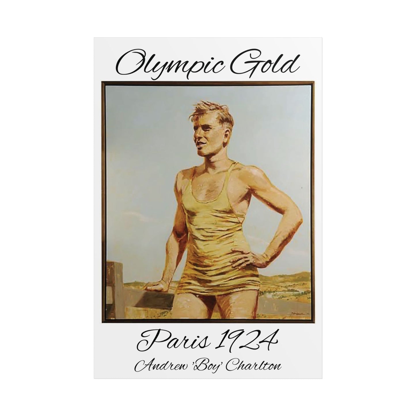 Lost Manly Customised Posters - Olympic Gold Paris 1924 Olympics Andrew "Boy" Charlton, brings home Olympic Gold to Manly 