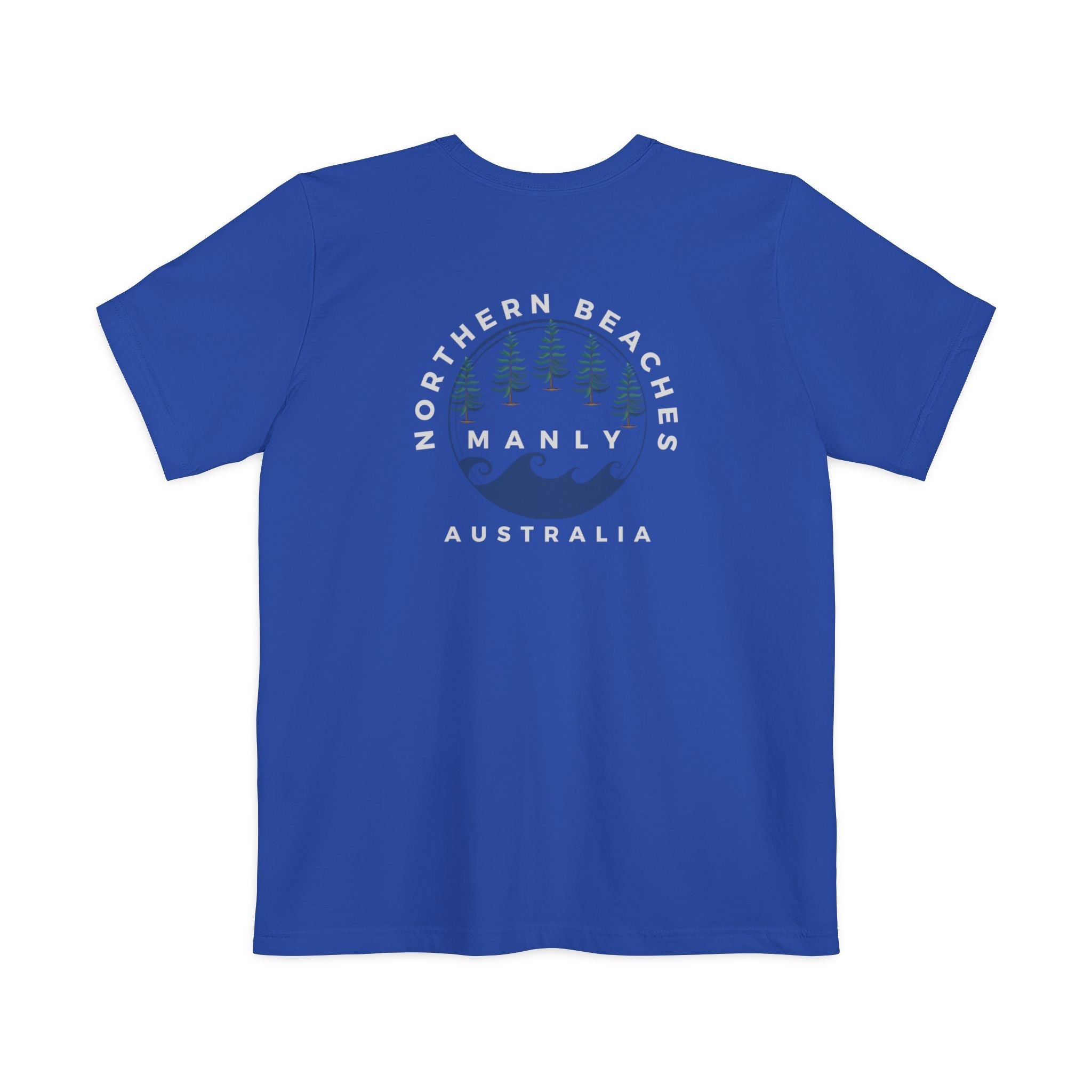 "The Westwood" Northern Beaches custom design different front and back logo, Pocket T-shirt - Casual, Nature-Inspired Wear Printify