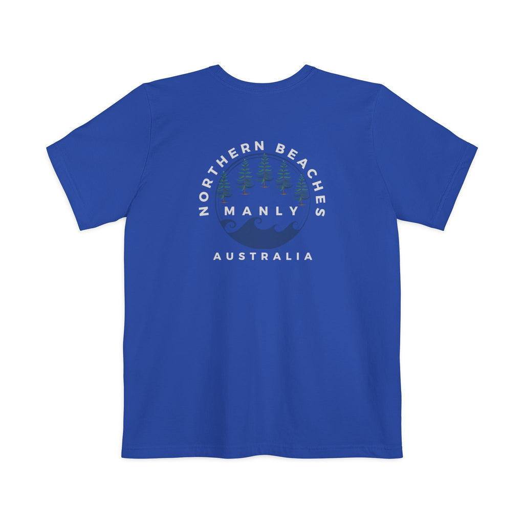 "The Westwood" Northern Beaches custom design different front and back logo, Pocket T-shirt - Casual, Nature-Inspired Wear Printify
