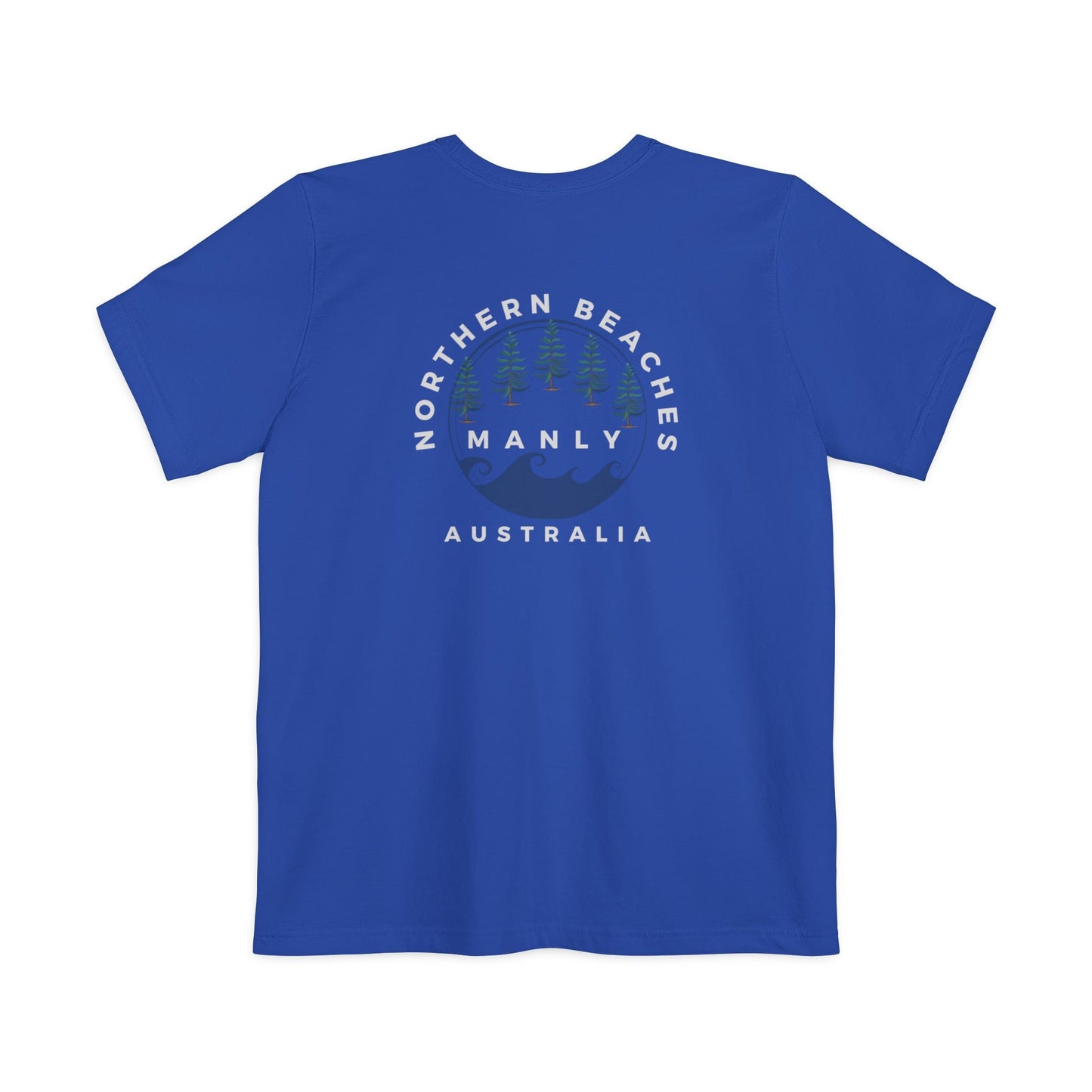 "The Westwood" Northern Beaches custom design different front and back logo, Pocket T-shirt - Casual, Nature-Inspired Wear