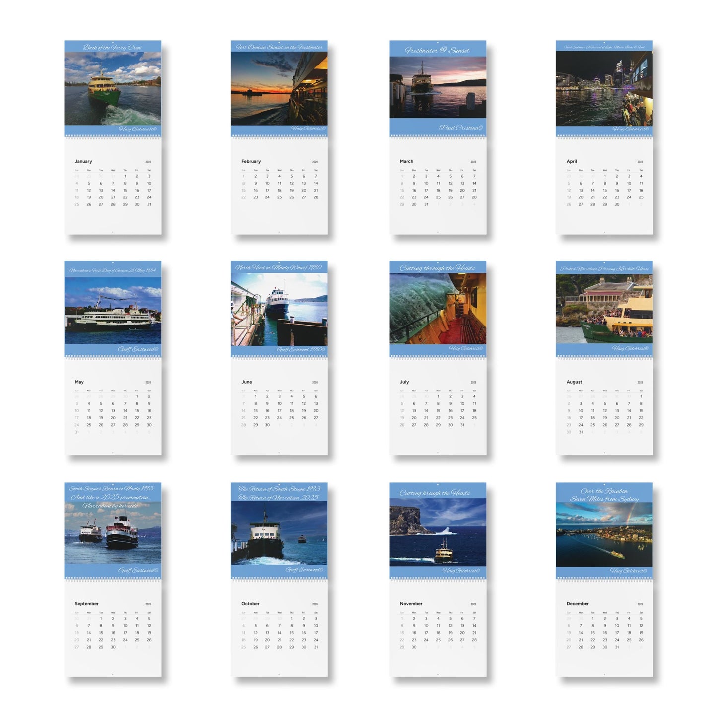 Riding the Manly Ferry Wall Calendar (2026) 