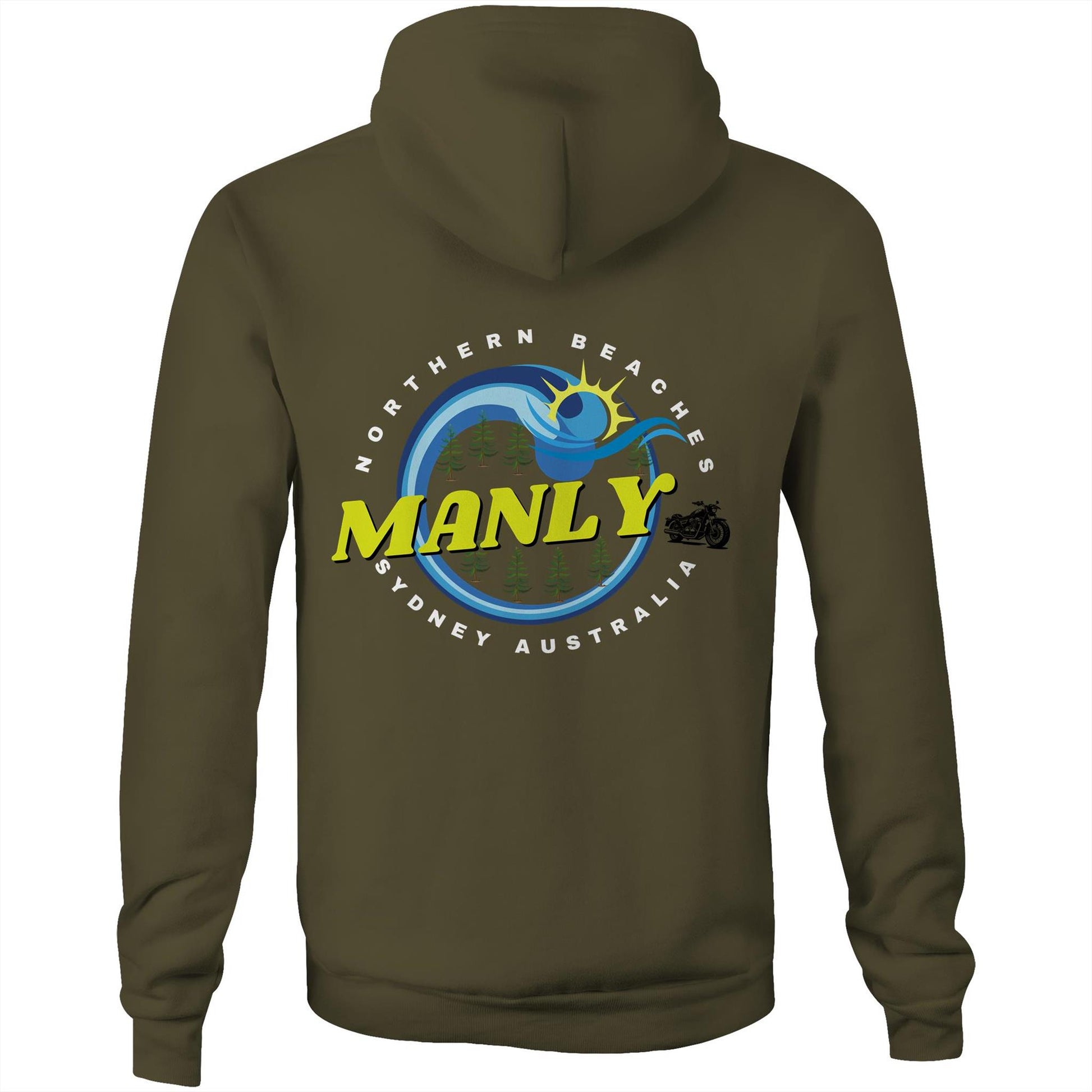 Lost Manly custom logo The Manly Barry AS Colour - Stencil Hood - Lost Manly Shop