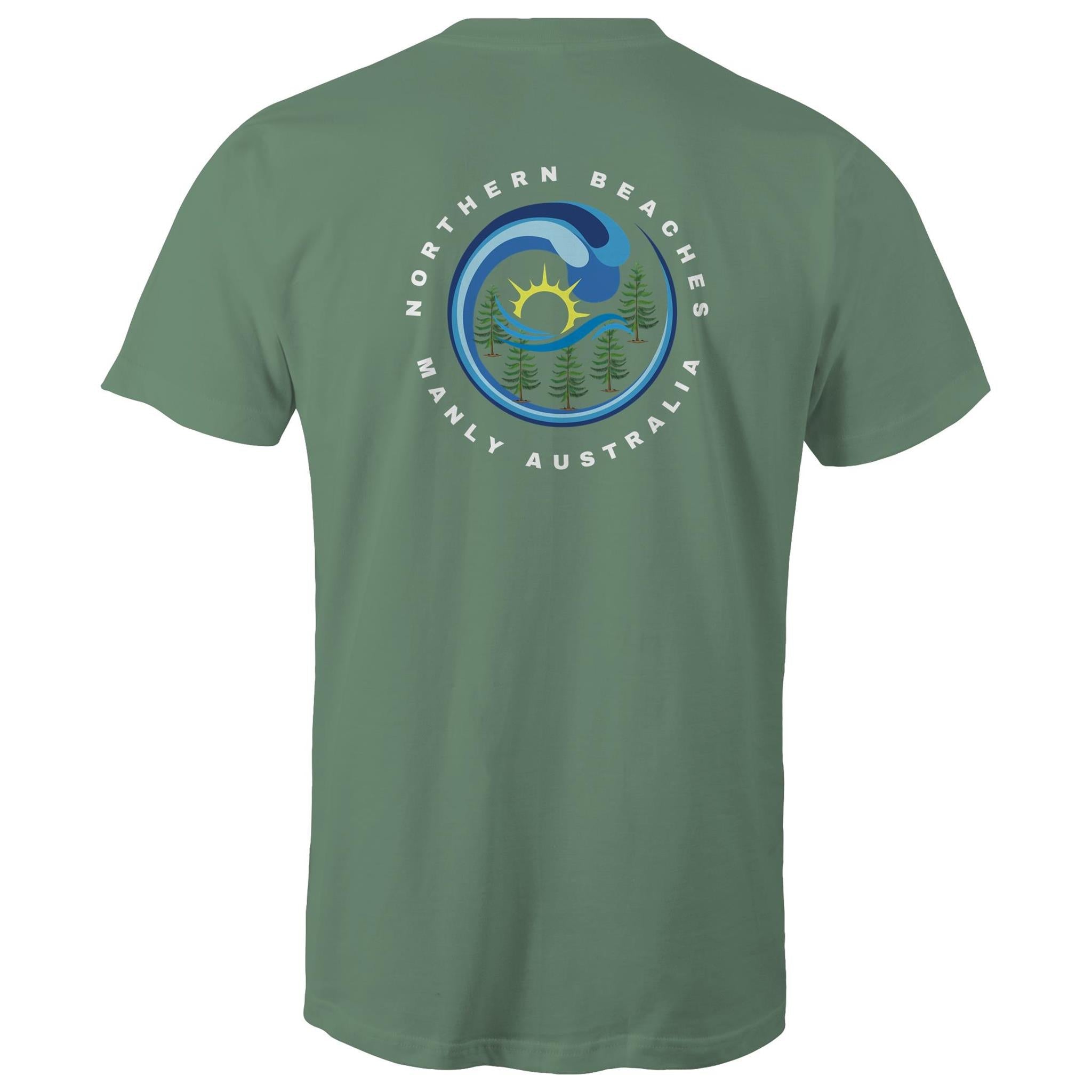 Northern Beaches Manly Australia front and back logo on AS Colour Staple Cotton Adult T-Shirt Ogo Merch