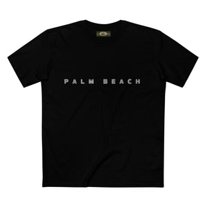 Palm Beach custom logo print Lost Manly label on Adult Staple Cotton T-Shirt Printify