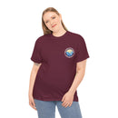 Heavy Cotton T-Shirt with free Canva custom designed logo front and back 