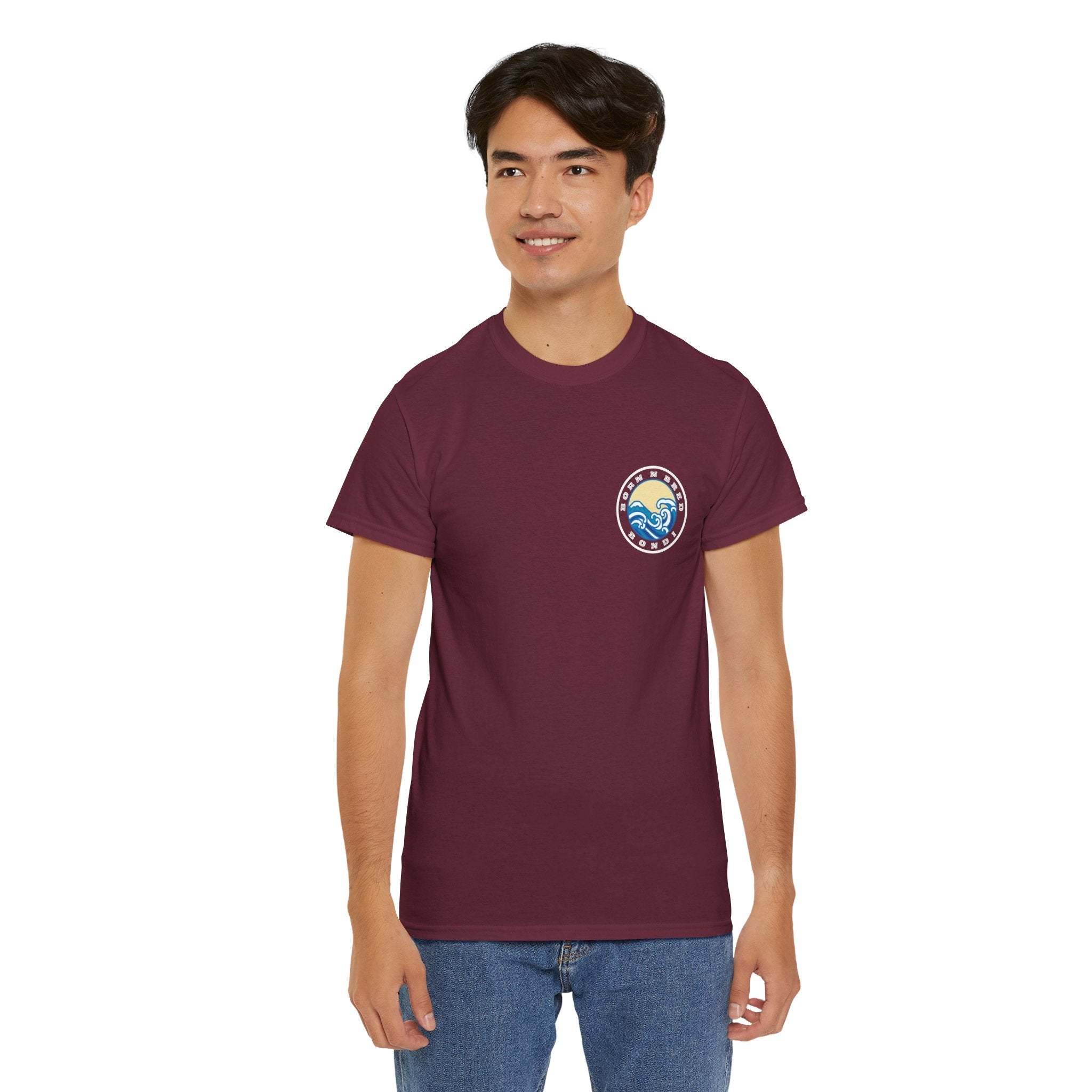 Heavy Cotton T-Shirt with free Canva custom designed logo front and back 