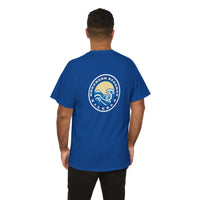 Heavy Cotton T-Shirt with free Canva custom designed logo front and back 