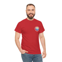 Heavy Cotton T-Shirt with free Canva custom designed logo front and back 