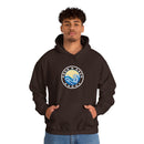 Hoodie with free Canva custom design logo front back Bondi bnb/Bilgola 