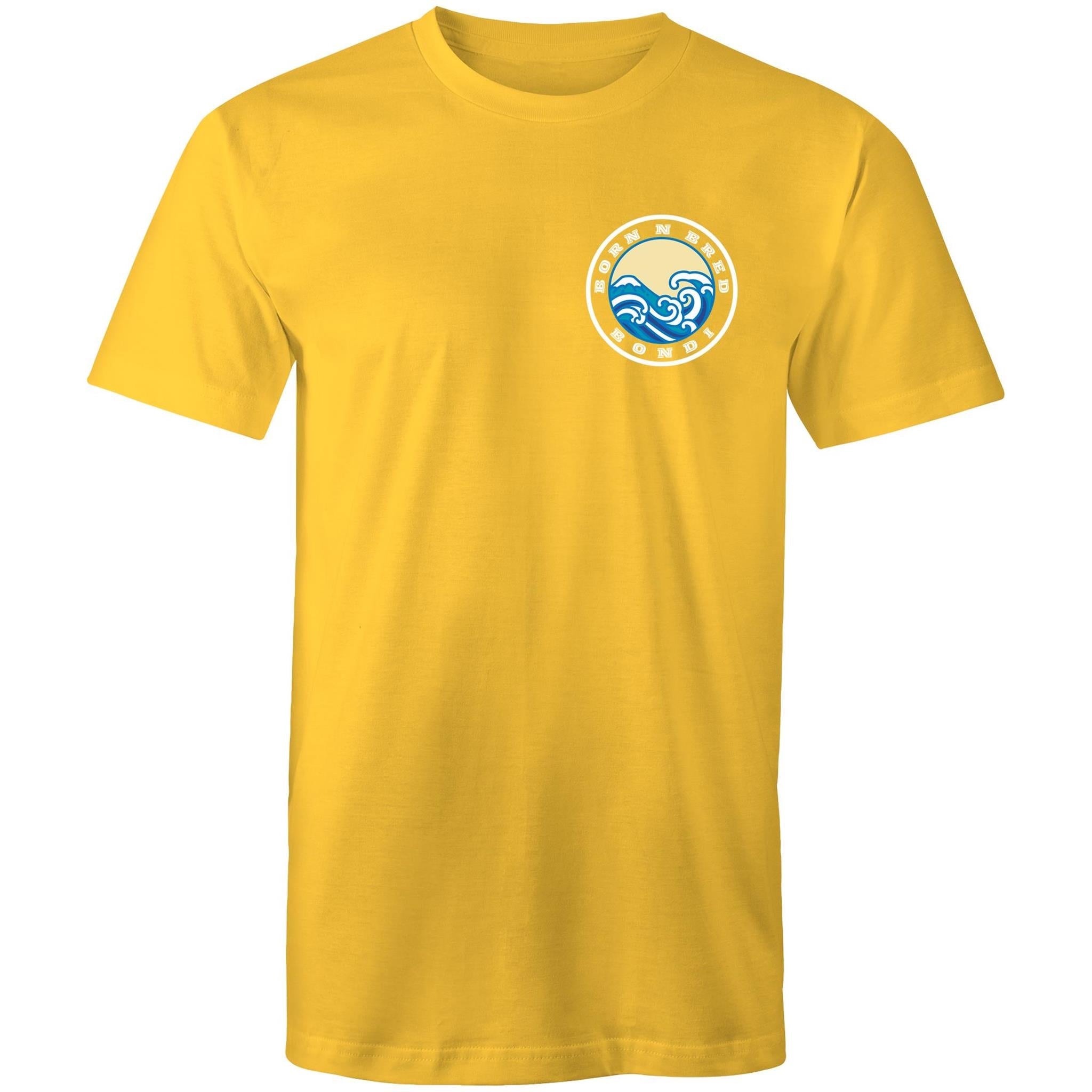 Bondi Born n Bred / Bilgola custom logos printed on AS Colour Staple - Mens T-Shirt 