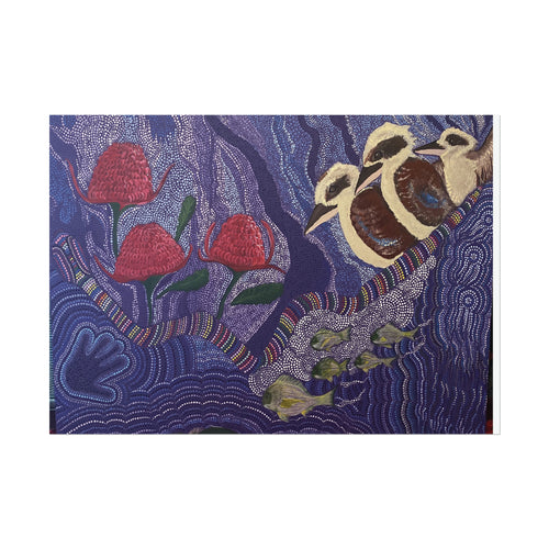 Australian Natives original art by Kim's Dot Paintings Rolled Posters - Lost Manly Shop