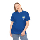 Heavy Cotton T-Shirt with free Canva custom designed logo front and back 