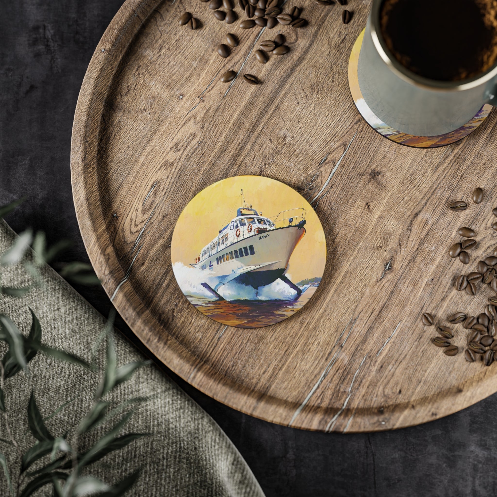 Cork Coasters - 'Manly' Hydrofoil on Sydney Harbour - Lost Manly Shop
