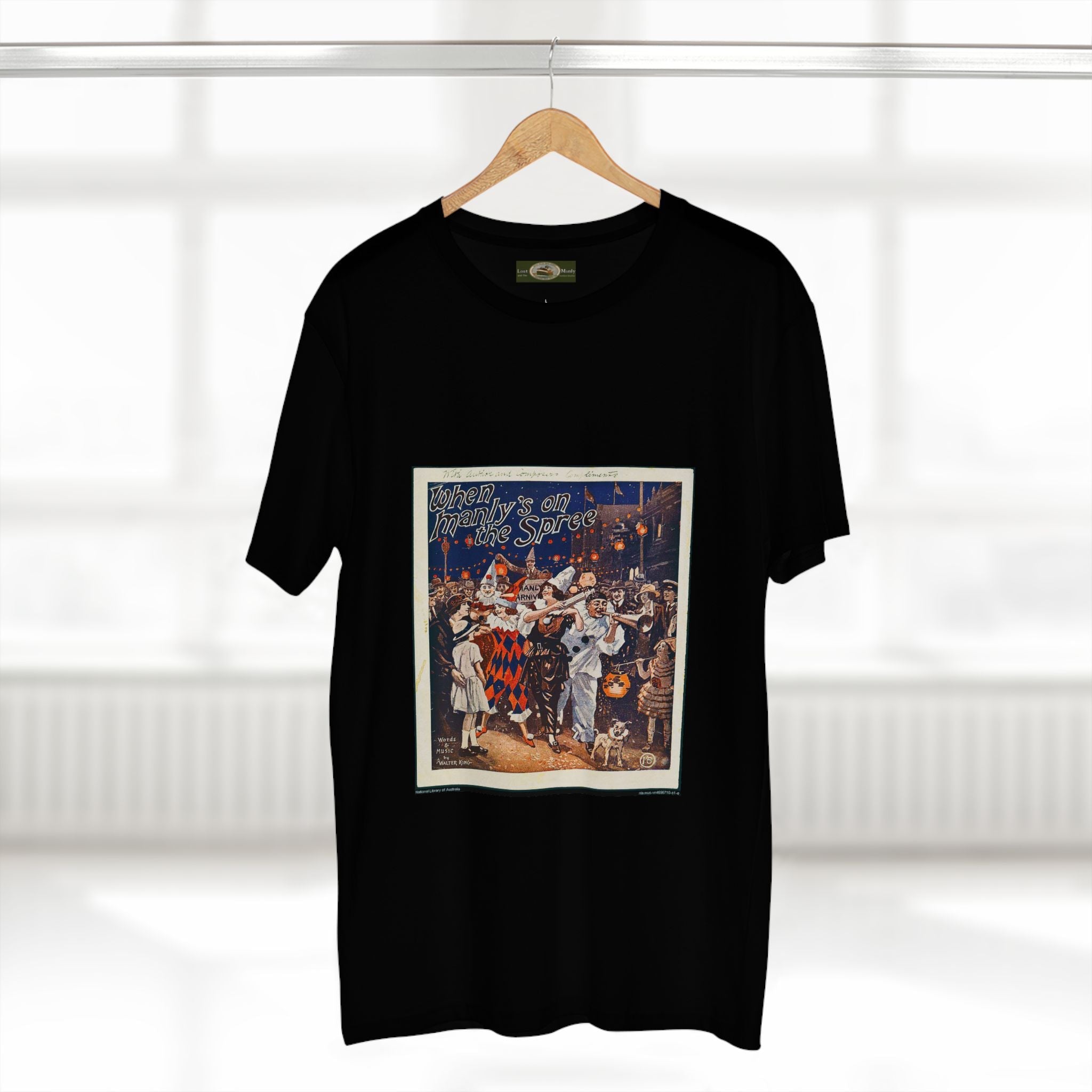 Vintage Manly Mardi Gras Staple Tee Printify