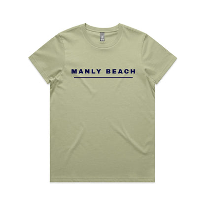 Lost Manly custom logo Manly Beach edition AS Colour Women's Maple Tee - Lost Manly Shop