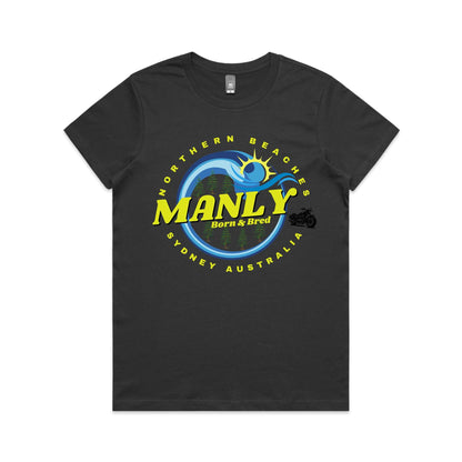 Lost Manly custom logo Manly Born & Bred edition AS Colour Women's Maple Tee - Lost Manly Shop