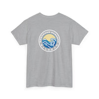 Heavy Cotton T-Shirt with free Canva custom designed logo front and back 