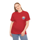 Heavy Cotton T-Shirt with free Canva custom designed logo front and back 