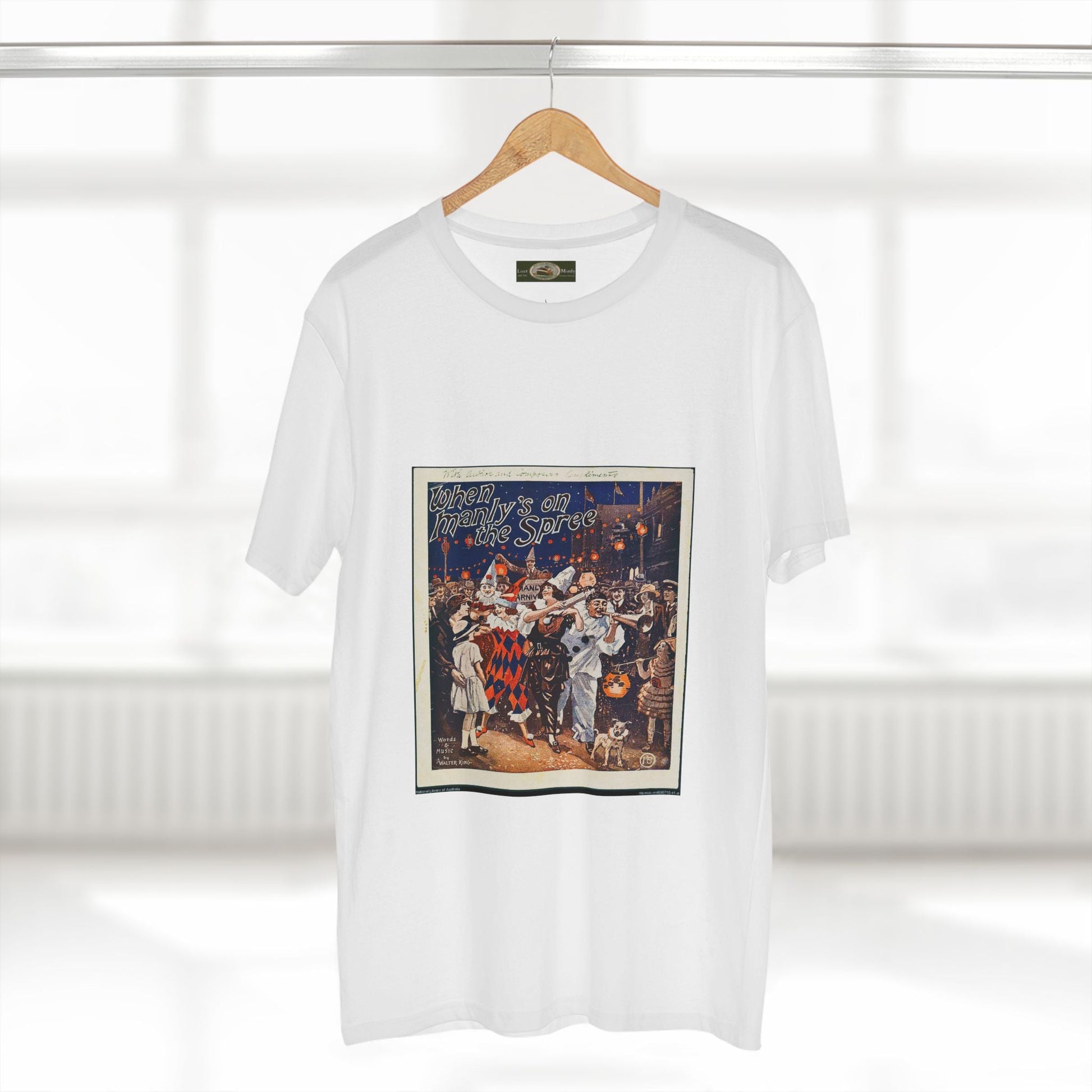 Vintage Manly Mardi Gras Staple Tee Printify