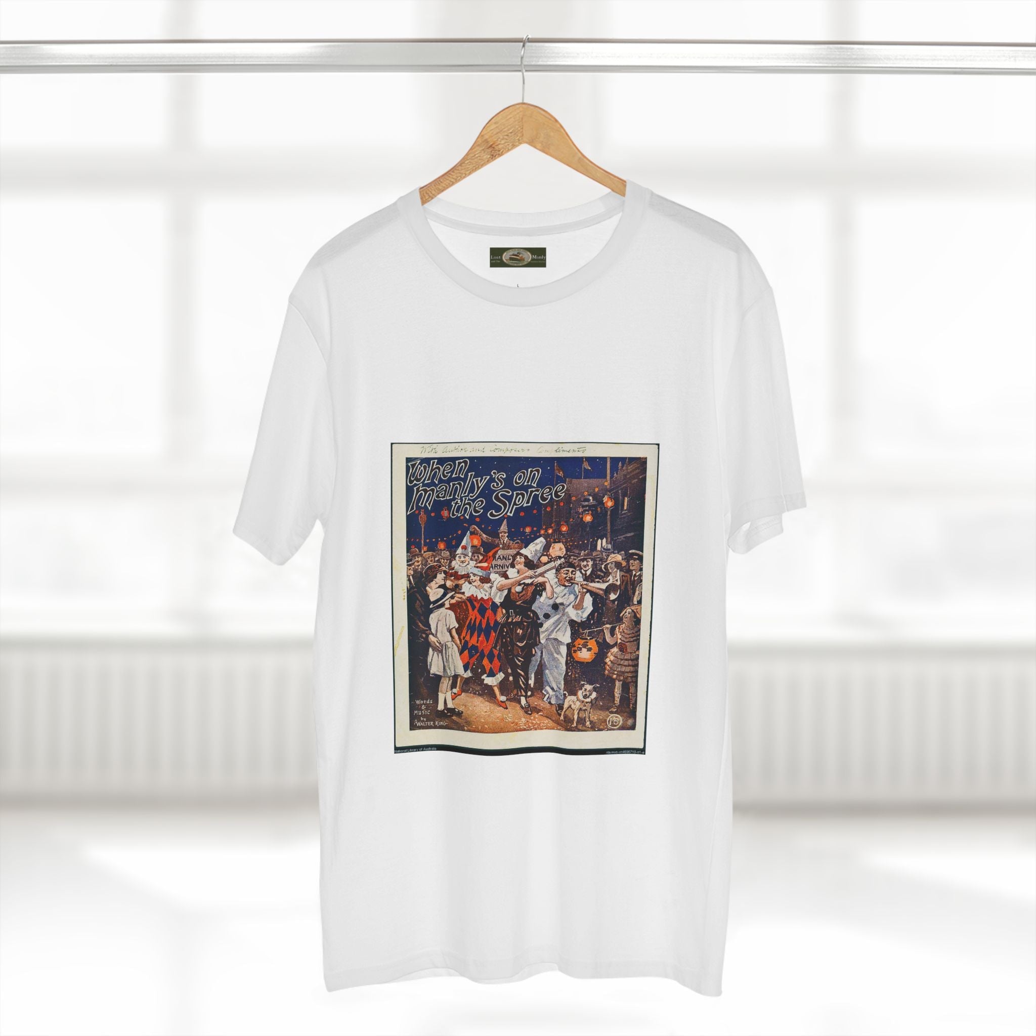 Vintage Manly Mardi Gras Staple Tee Printify