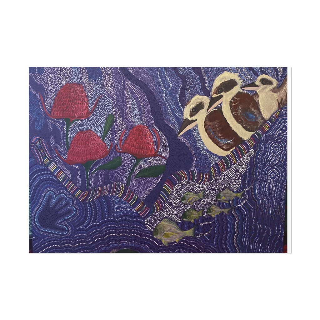 Australian Natives original art by Kim's Dot Paintings Rolled Posters - Lost Manly Shop
