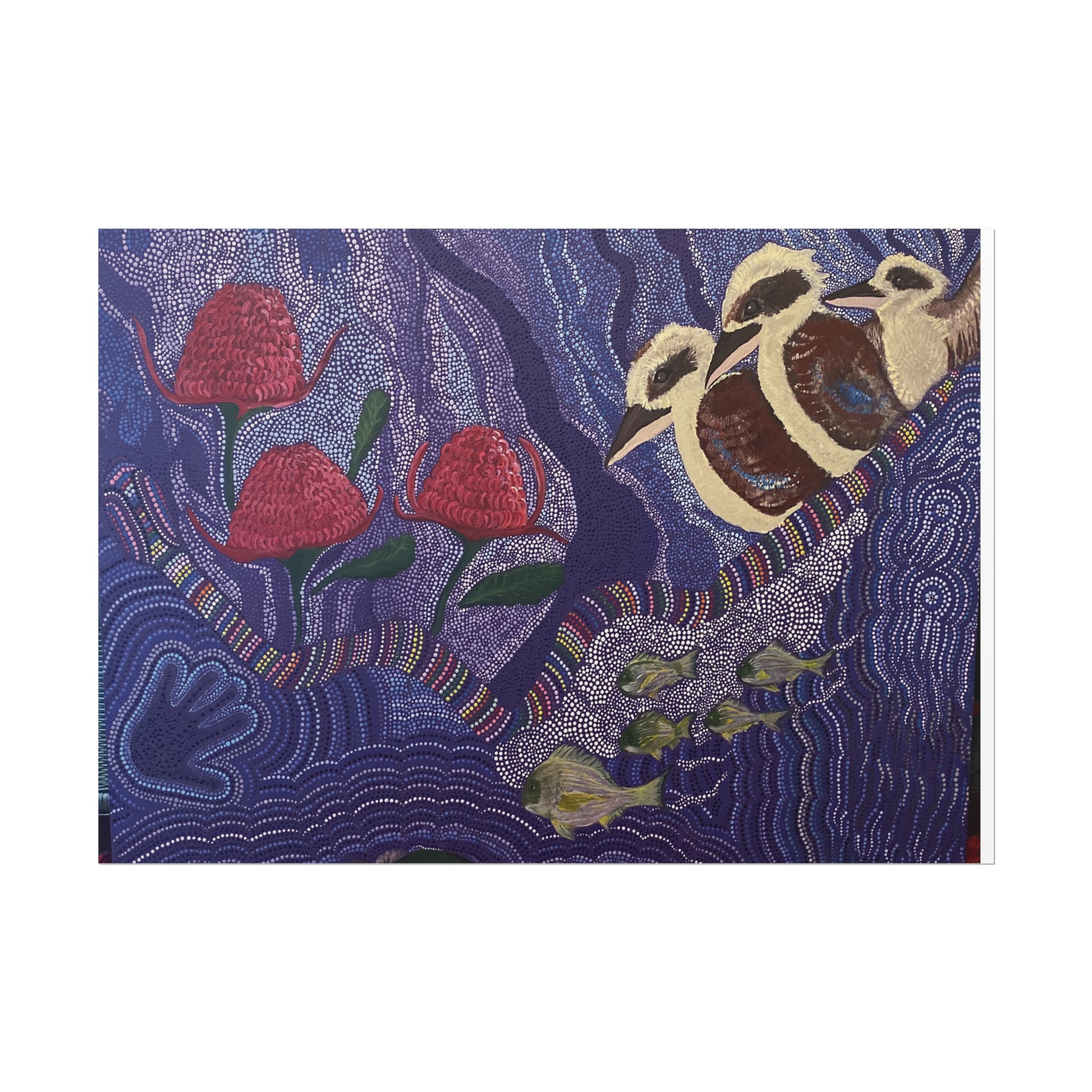 Australian Natives original art by Kim's Dot Paintings Rolled Posters - Lost Manly Shop