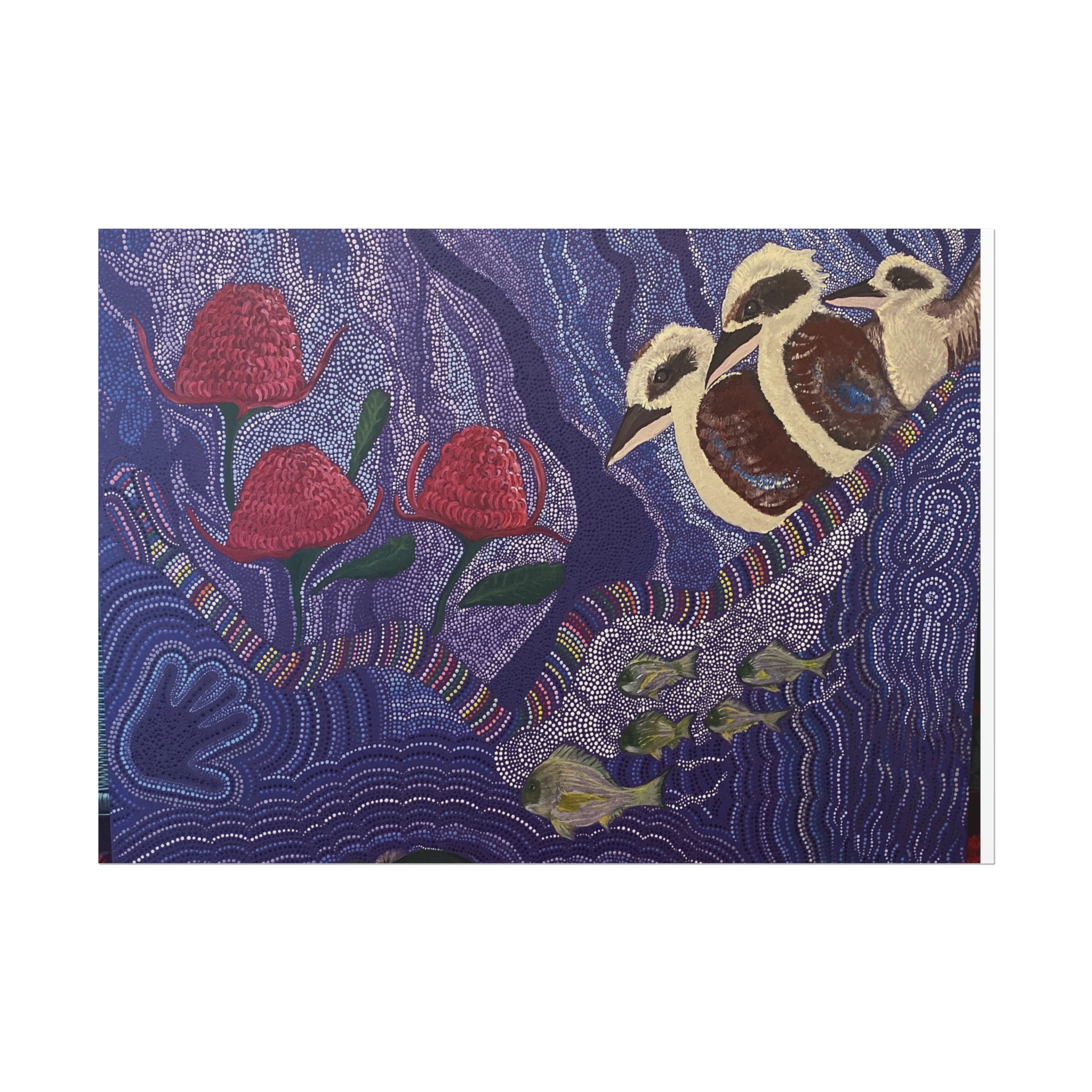 Australian Natives original art by Kim's Dot Paintings Rolled Posters - Lost Manly Shop