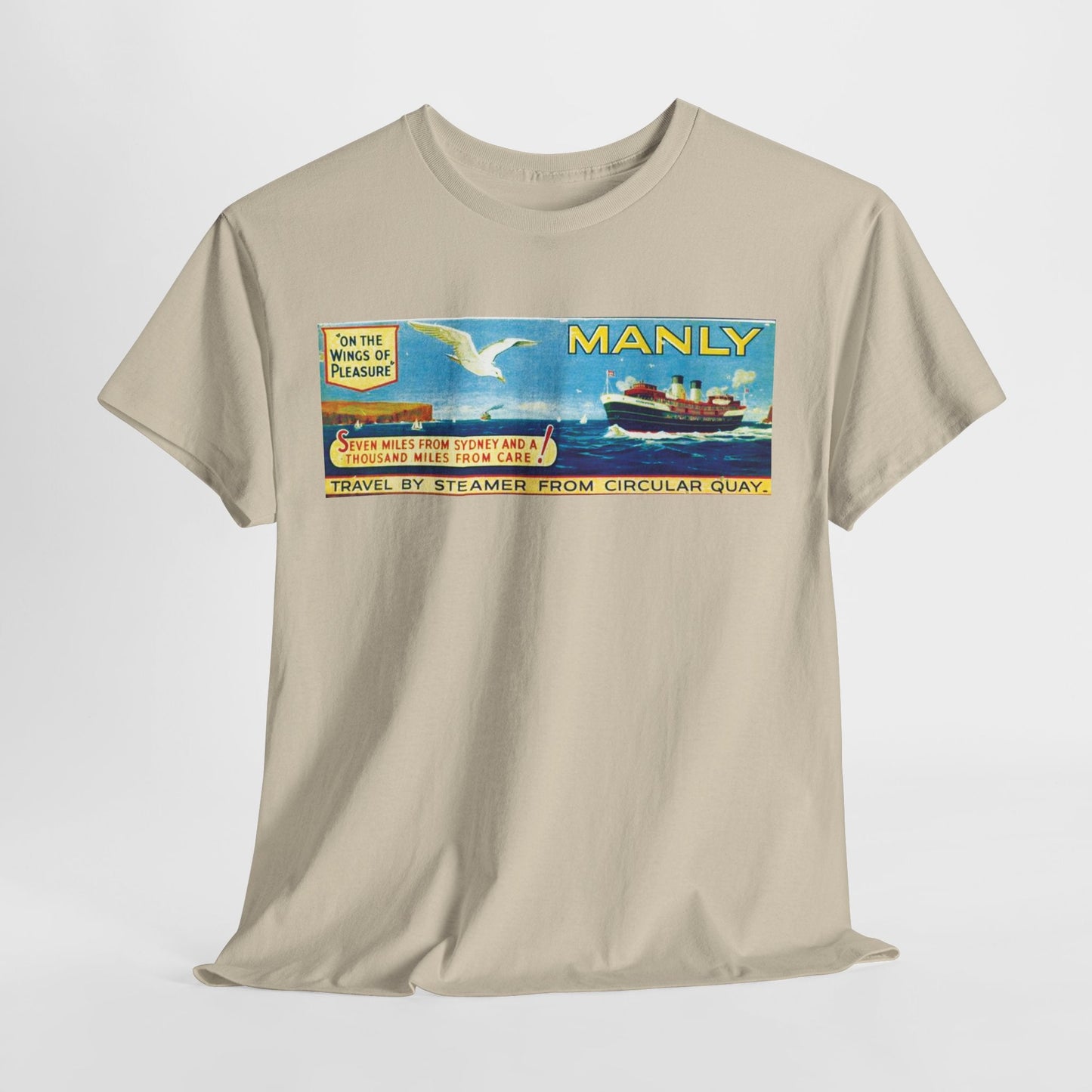 Vintage Travel Tee - Retro South Steyne Ferry Poster T-Shirt 
