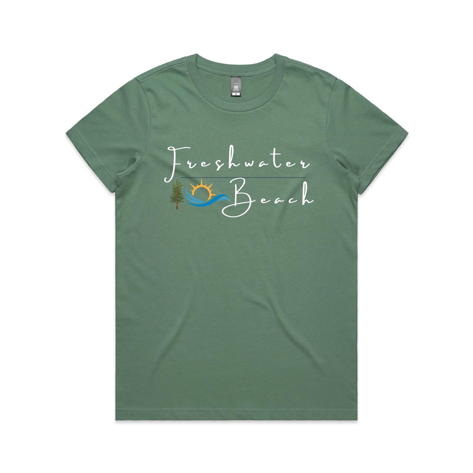 Lost Manly custom logo Manly Beach edition AS Colour Women's Maple Tee - Lost Manly Shop