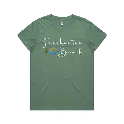 Lost Manly custom logo Manly Beach edition AS Colour Women's Maple Tee - Lost Manly Shop