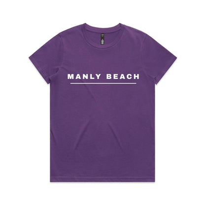 Lost Manly custom logo Manly Beach edition AS Colour Women's Maple Tee (vibrant colours) - Lost Manly Shop