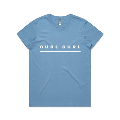 Lost Manly custom logo Curl Curl edition AS Colour Women's Maple Tee - Lost Manly Shop