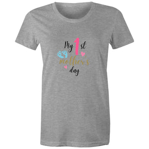 Women's Maple Tee My 1st Mother's Day 
