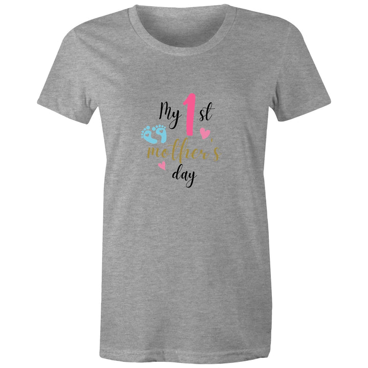 Women's Maple Tee My 1st Mother's Day 