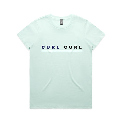 Lost Manly custom logo Curl Curl edition AS Colour Women's Maple Tee - Lost Manly Shop