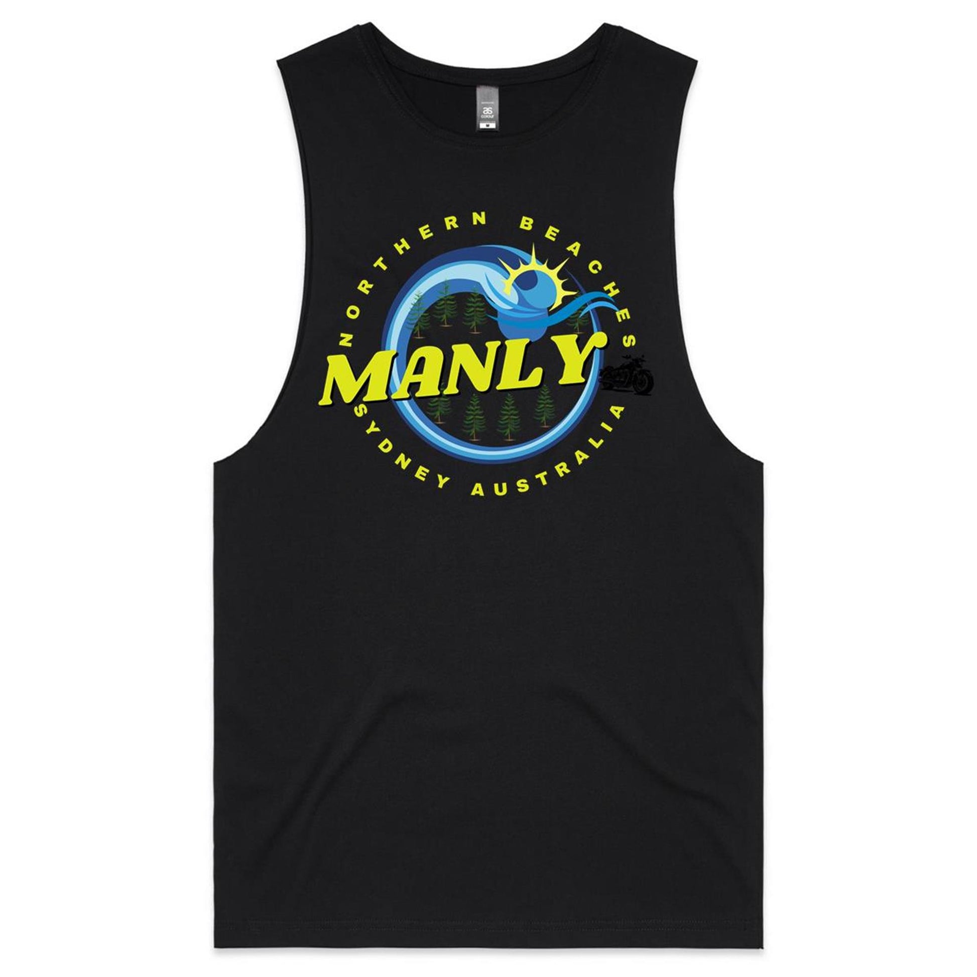 Lost Manly custom logo Manly Born & Bred edition AS Colour Lowdown - Mens Barnard Tank - Lost Manly Shop