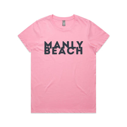 Lost Manly custom logo Manly Beach edition AS Colour Women's Maple Tee - Lost Manly Shop